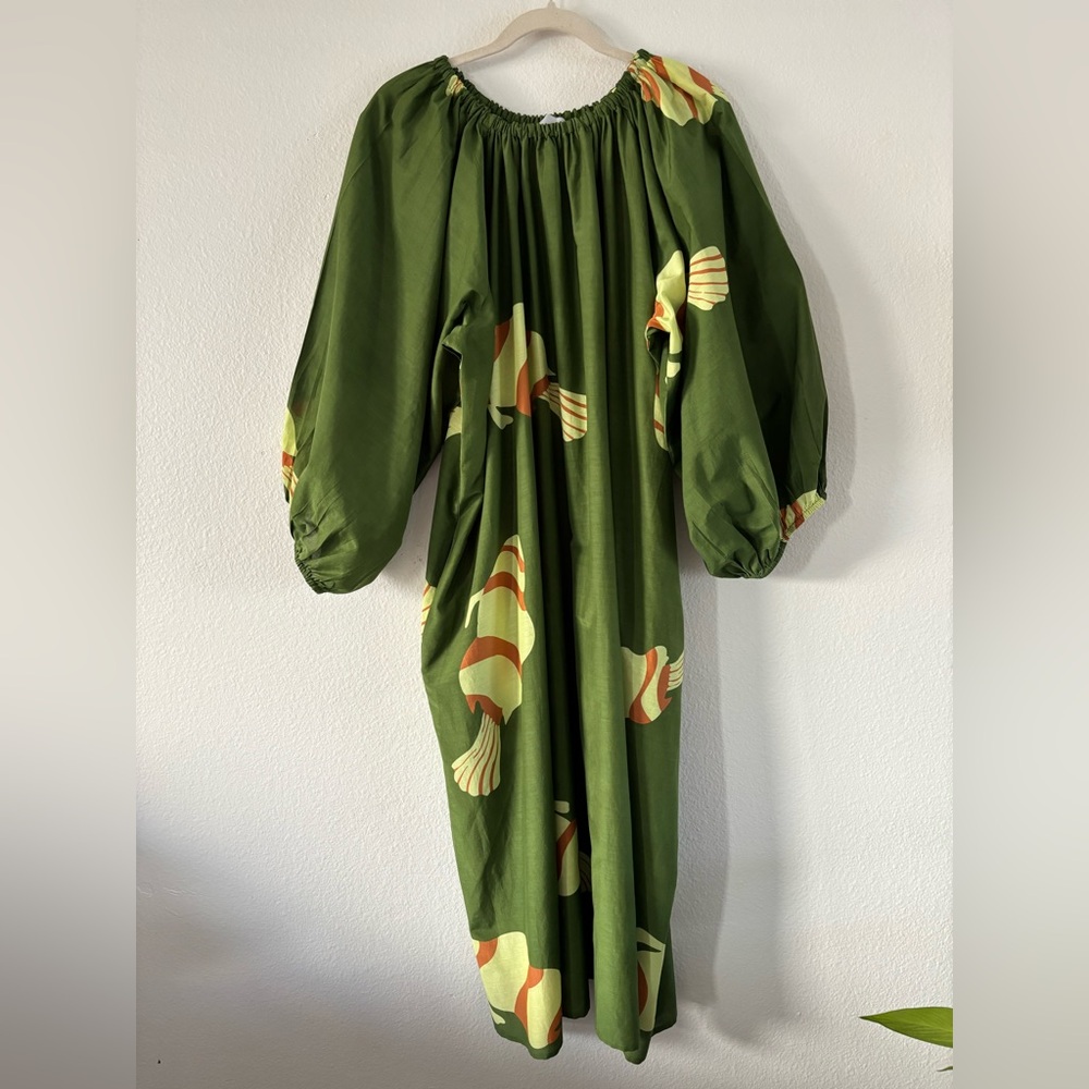 Nikki Chasin Ballad Fish Dress Silk Blend XL Green - Picture 3 of 15